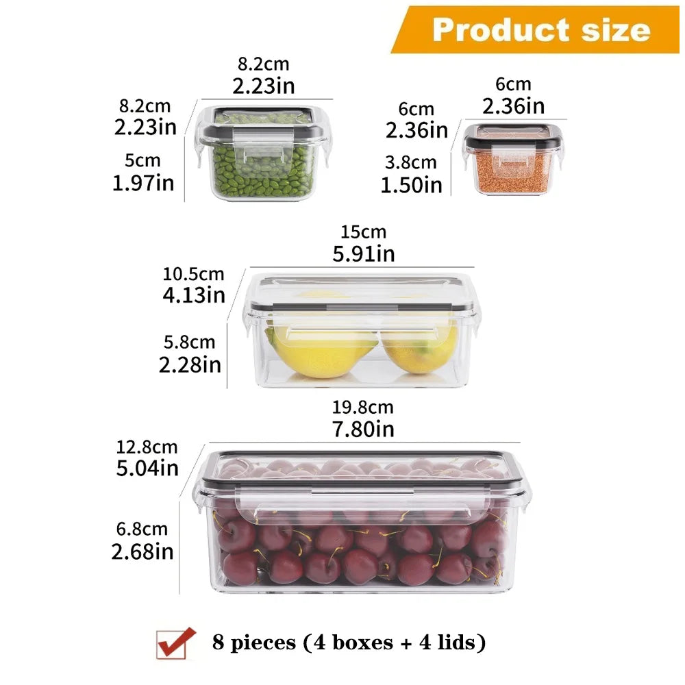 HAVENORA 8-Piece Airtight Food Container Set
